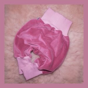 mitwachsende Baby-Hose aus weichem Nicky in altrosa Gr. 62-68